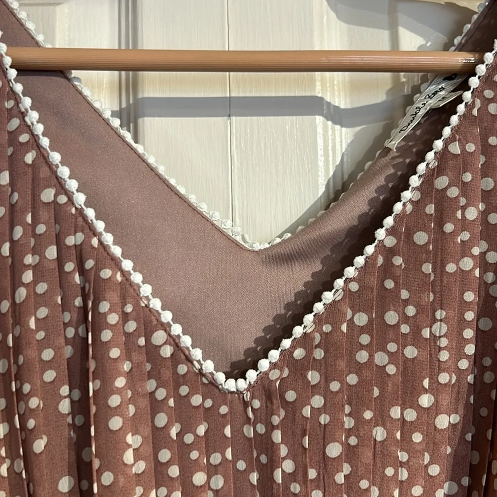 Double Zero Pleated Bodice Tank Dress Polka Dot - Picture 13 of 14